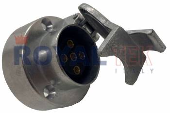 ENCHUFE PARA ACOPLADO ROYALTEK TIPO TRILER DE 5 CONTACTOS / BASE 68 MM (METALICA) - SOLO TOMA ---